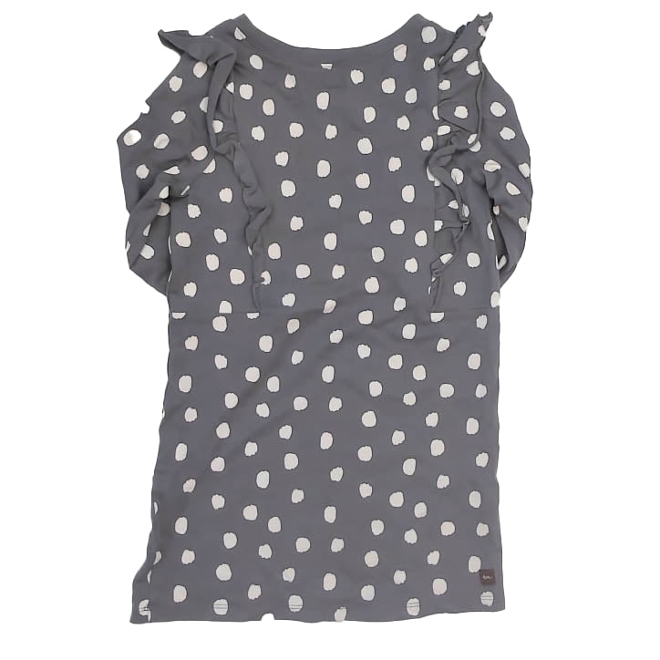 Tea Collection Girls Gray Polka Dots Dress Size: 6 Years Gray Polka Dots