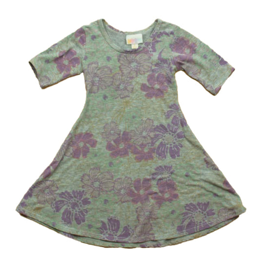 Lularoe Girls Gray | Purple Floral Dress Size: 2T Gray | Purple Floral