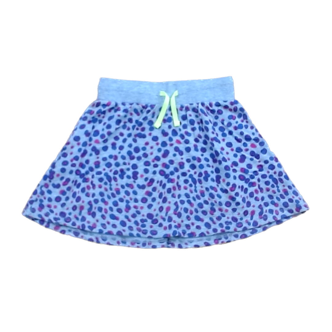 Rockets Of Awesome Girls Gray | Purple Leopard Print Skirt Size: 6 - 14 Years Gray | Purple Leopard Print