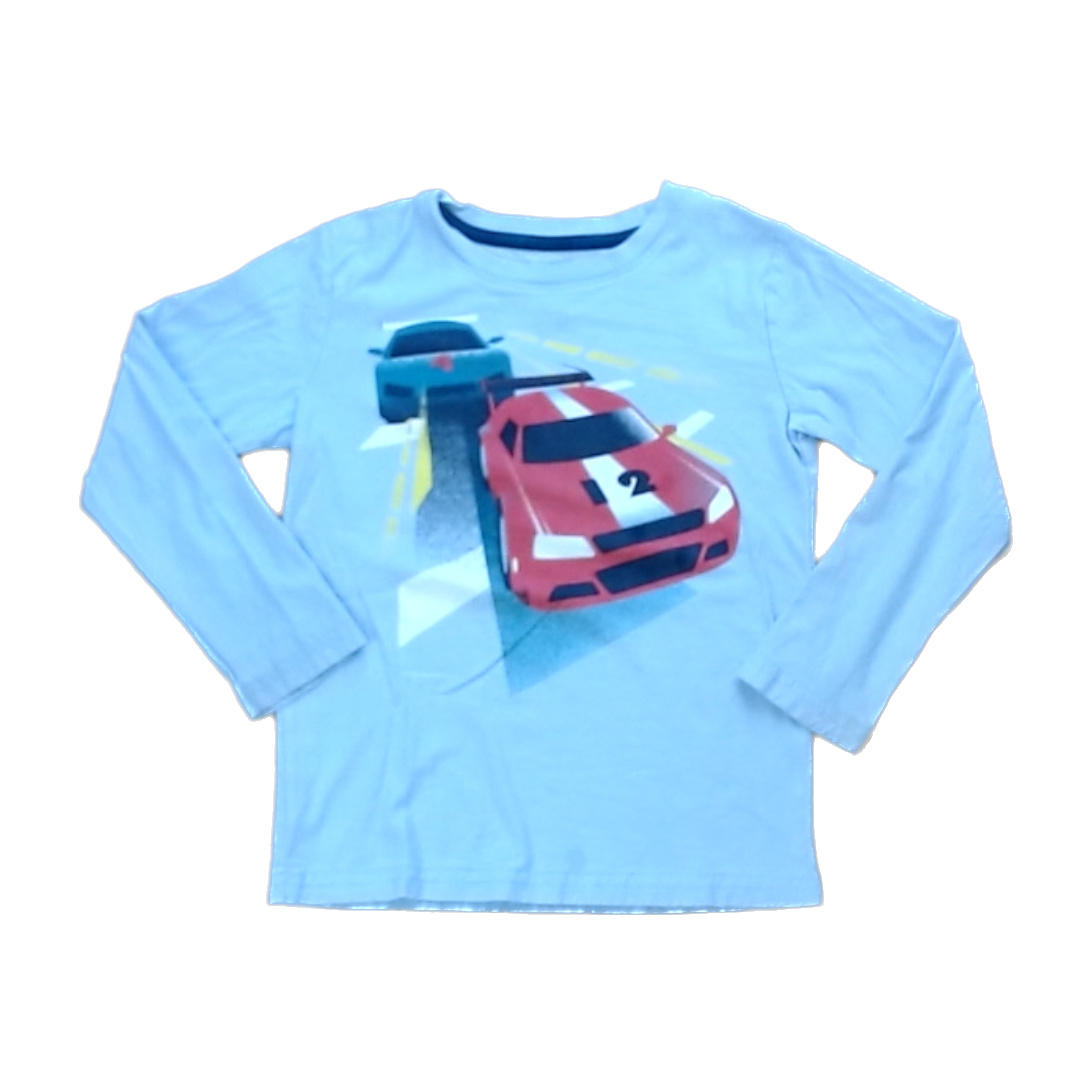 Tea Collection Boys Gray | Race Car Long Sleeve Shirt Size: 6 Years Gray | Race Car