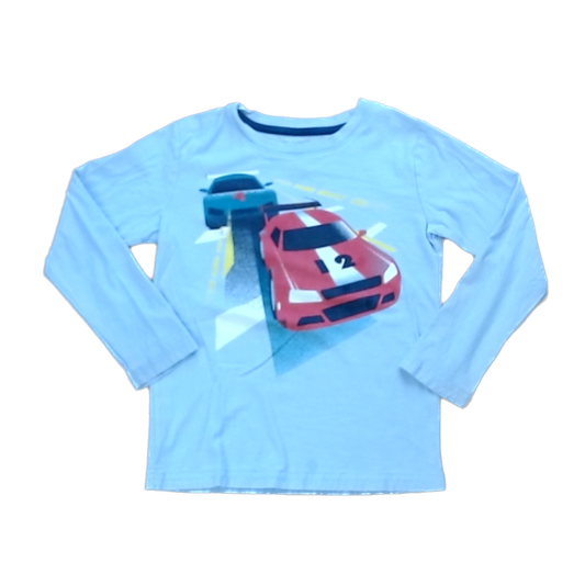 Tea Collection Boys Gray | Race Car Long Sleeve Shirt Size: 6 Years Gray | Race Car