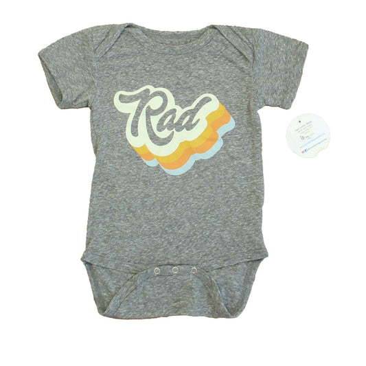Feather 4 Arrow Unisex Gray Rad Onesie Size: 12 Months Gray Rad