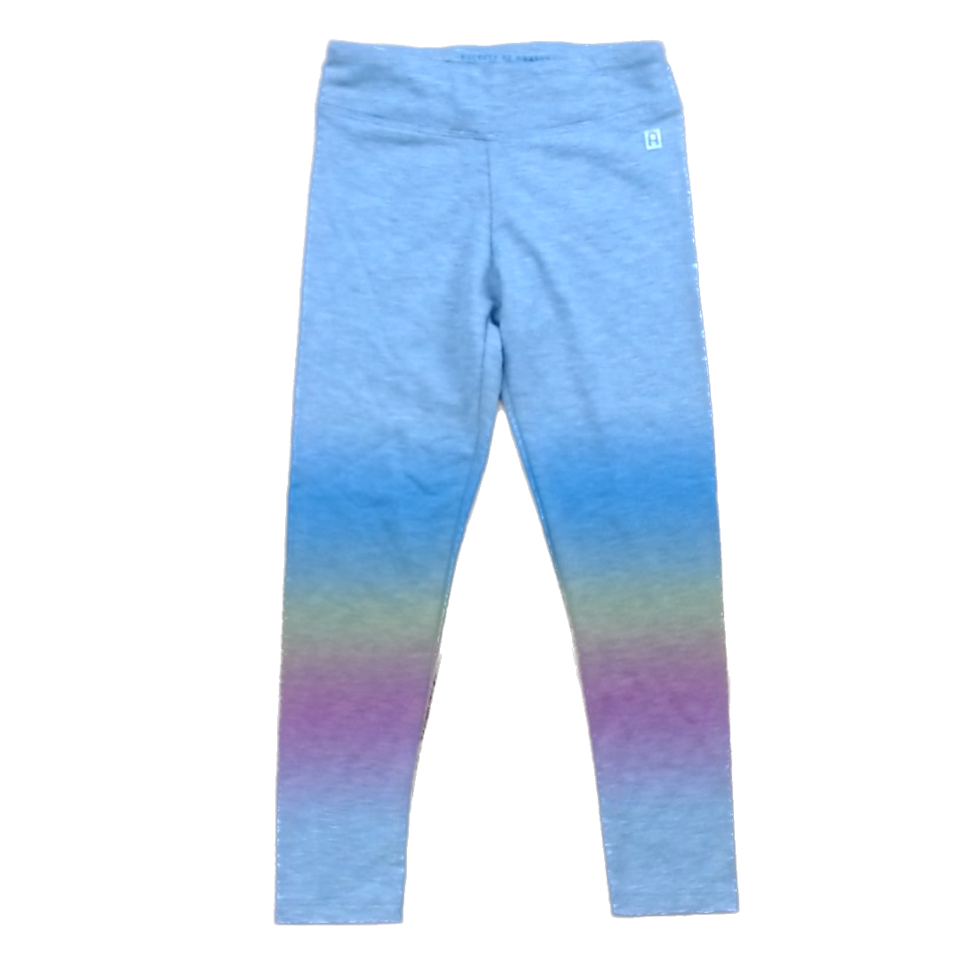 Rockets Of Awesome Girls Gray | Rainbow Ombre Bottom Pants Size: 6 Years Gray | Rainbow Ombre Bottom