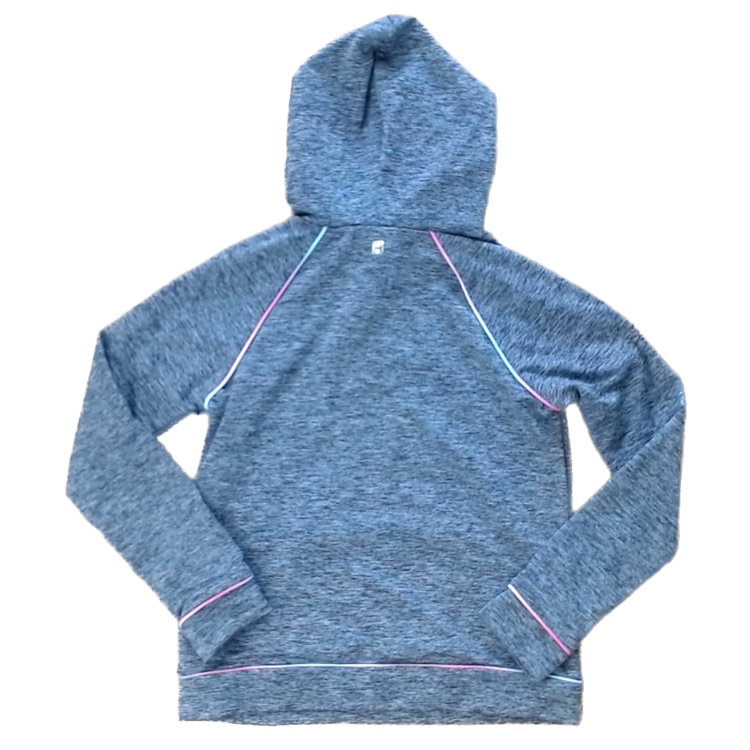 Rockets Of Awesome Girls Gray | Rainbow Rim Hoodie Size: 8 Years Gray | Rainbow Rim