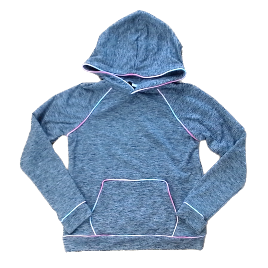 Rockets Of Awesome Girls Gray | Rainbow Rim Hoodie Size: 8 Years Gray | Rainbow Rim