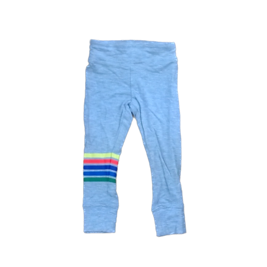 Rockets Of Awesome Girls Gray | Rainbow Striped Patch Casual Pants Size: 3T Gray | Rainbow Striped Patch