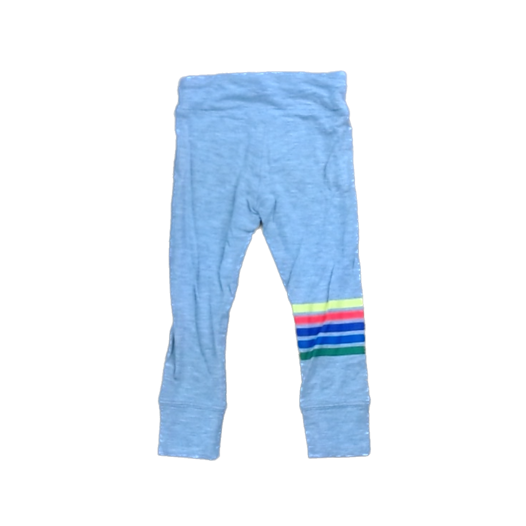 Rockets Of Awesome Girls Gray | Rainbow Striped Patch Casual Pants Size: 3T Gray | Rainbow Striped Patch