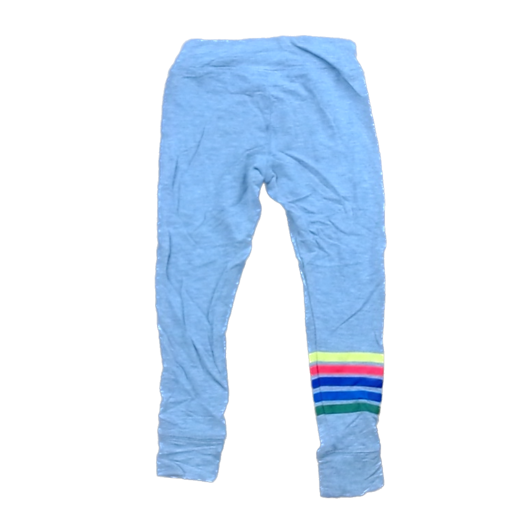 Rockets Of Awesome Girls Gray | Rainbow Striped Single Ankle Pants Size: 3T - 7 Years Gray | Rainbow Striped Single Ankle
