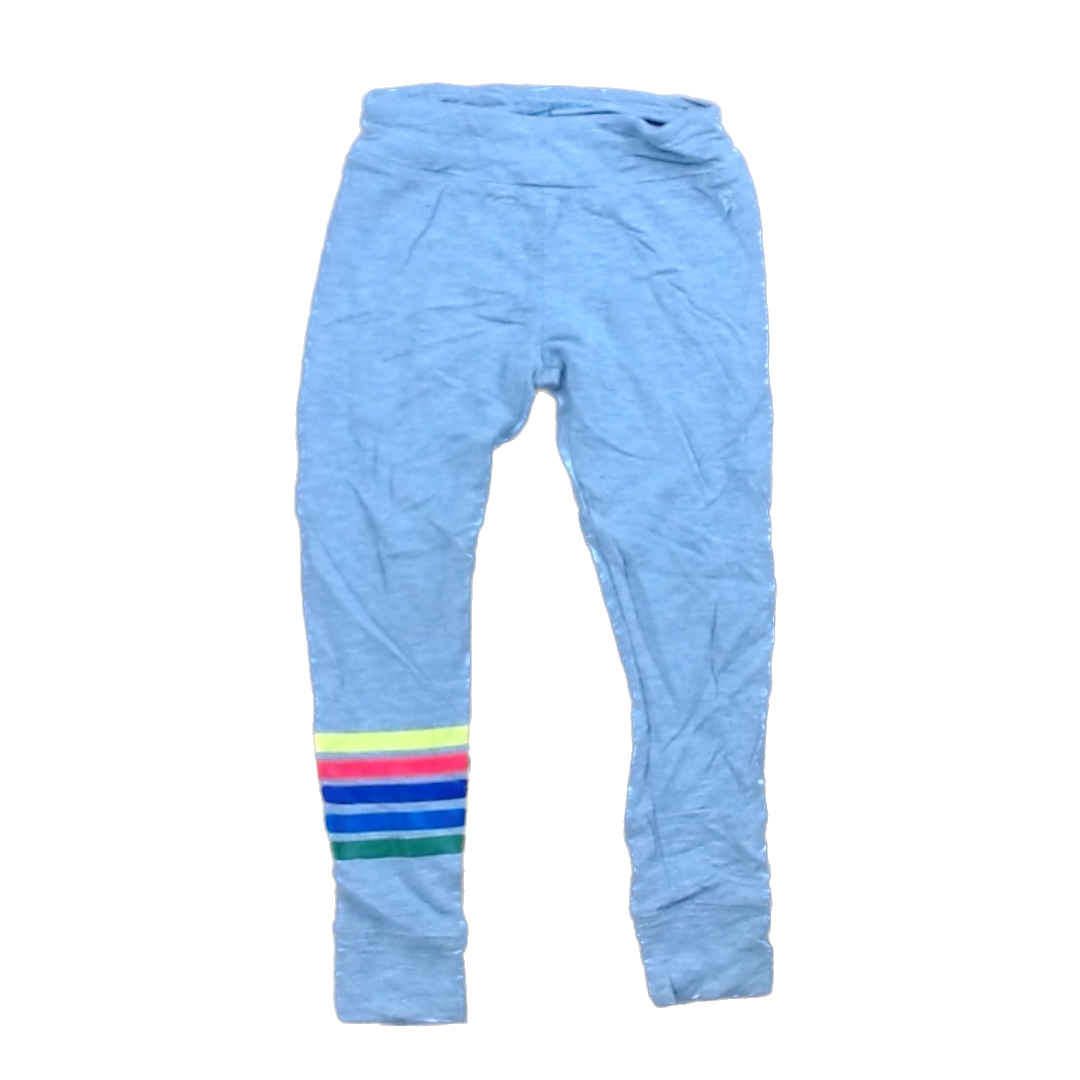 Rockets Of Awesome Girls Gray | Rainbow Striped Single Ankle Pants Size: 3T - 7 Years Gray | Rainbow Striped Single Ankle