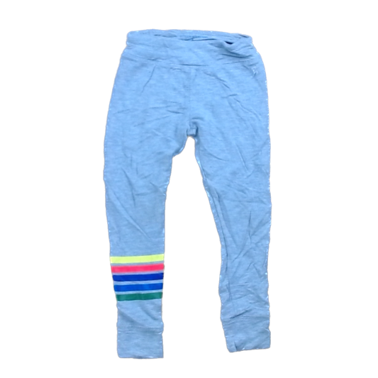 Rockets Of Awesome Girls Gray | Rainbow Striped Single Ankle Pants Size: 3T - 7 Years Gray | Rainbow Striped Single Ankle