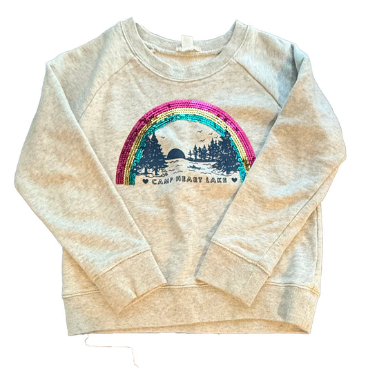 Crewcuts Girls Gray Rainbow Sweatshirt Size: 6 Years Gray Rainbow