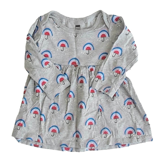 Tea Girls Gray Rainbows Dress Size: 6-9 Months Gray Rainbows