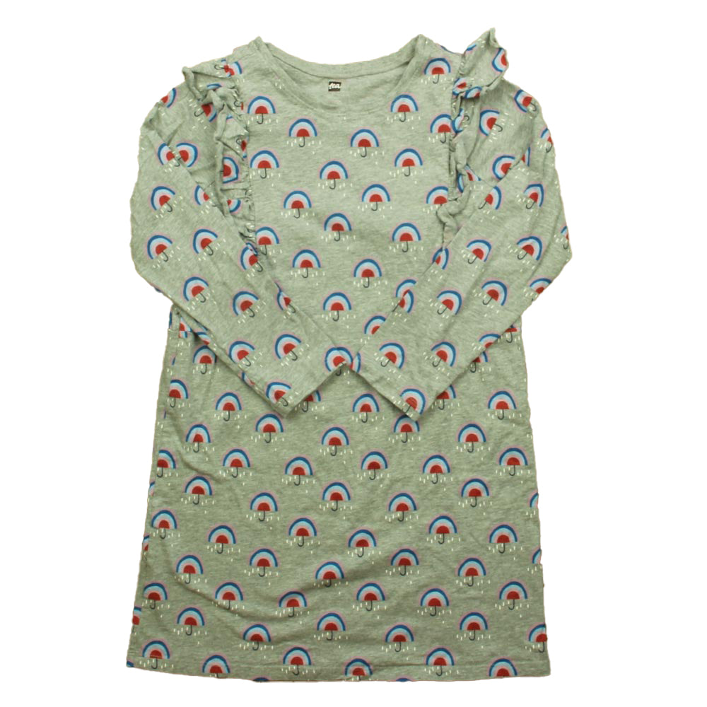 Tea Collection Girls Gray Rainbows Dress Size: 10 Years Gray Rainbows