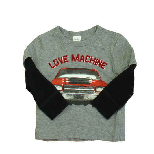 Gap Boys Gray | Red Car Long Sleeve T-Shirt Size: 12-18 Months Gray | Red Car