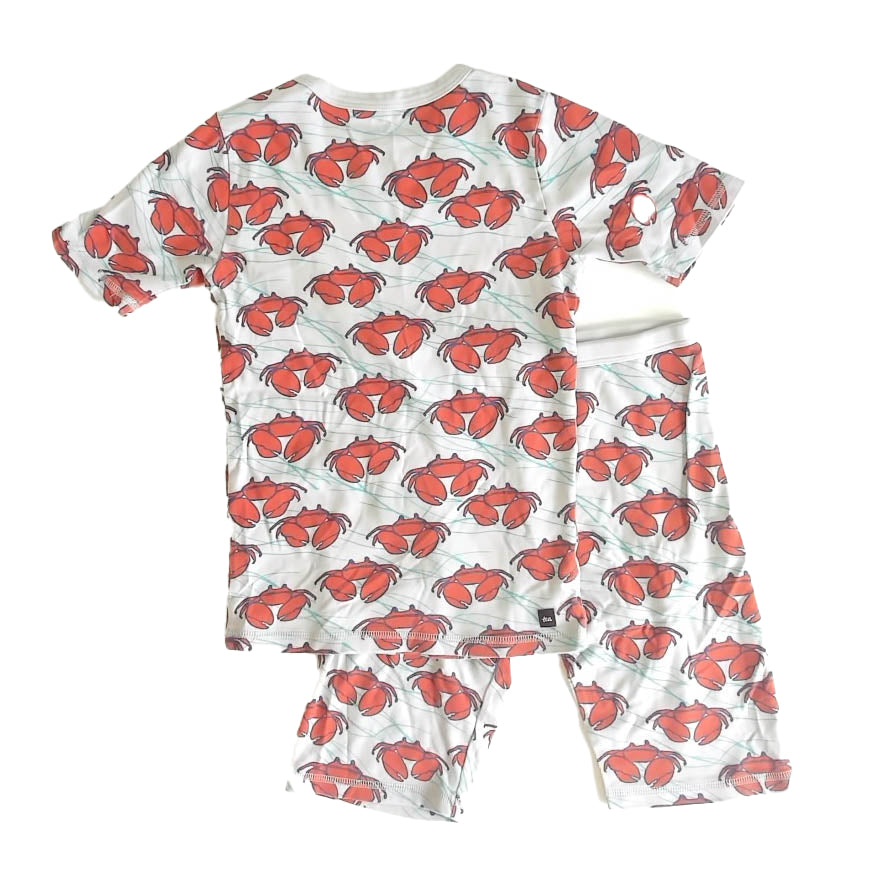 Tea Collection Boys Gray | Red Crabs 2-piece Pajamas Size: 14 Years Gray | Red Crabs