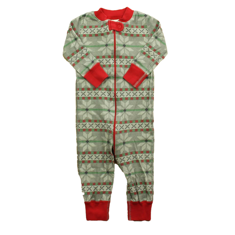 Hanna Andersson Boys Gray | Red 1-piece Non-footed Pajamas Size: 12-18 Months Gray | Red