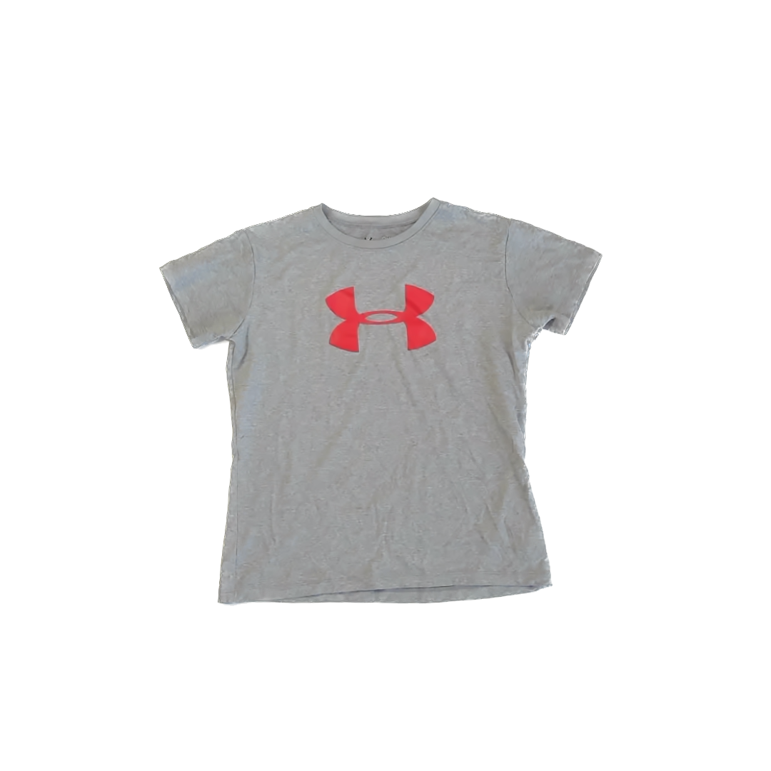 Under Armour Boys Gray | Red Athletic Top Size: 8 Years (YS) Gray | Red