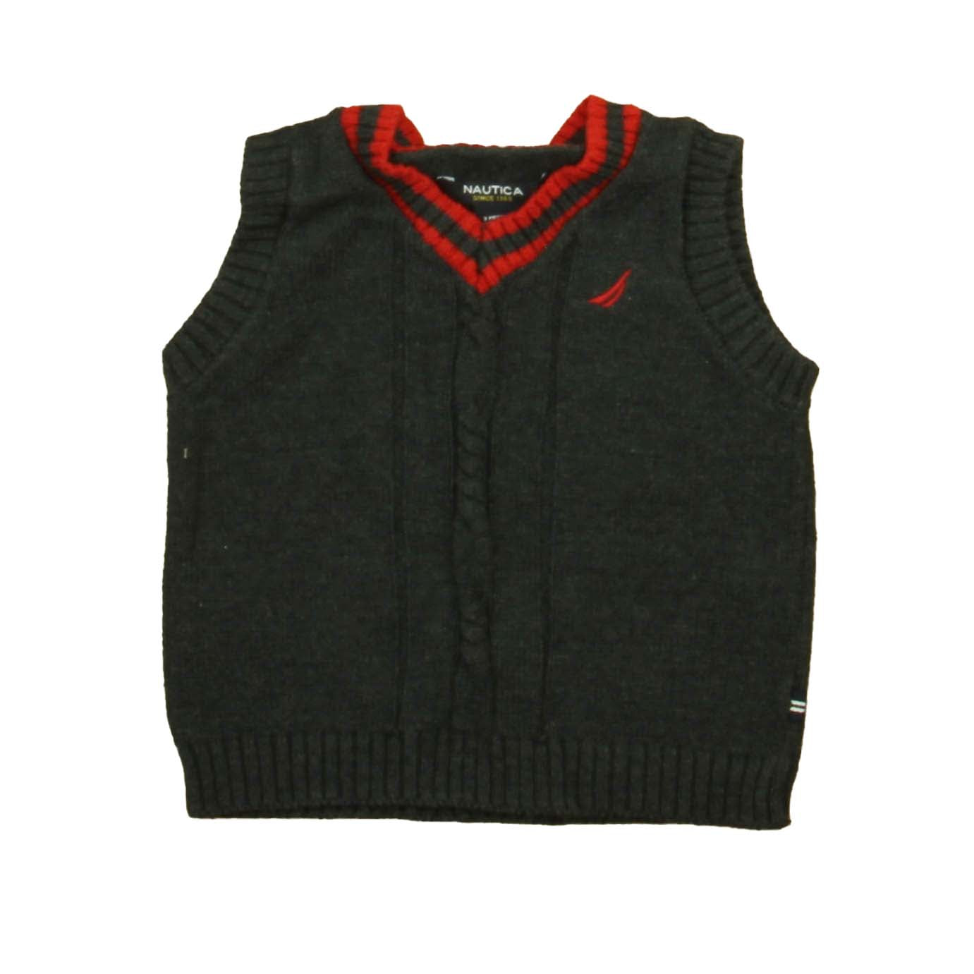 Nautica Boys Gray | Red Sweater Vest Size: 18 Months Gray | Red