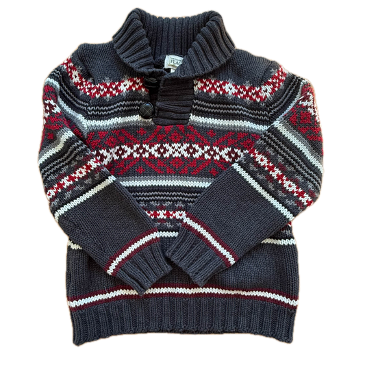 The Children's Place Boys Gray | Red Sweater Size: 5-6 Years Gray | Red