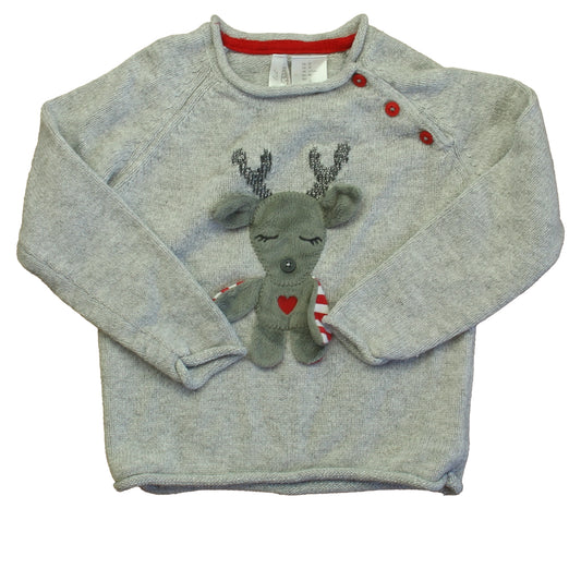 Pixies Girls Gray Reindeer Sweater Size: 3T