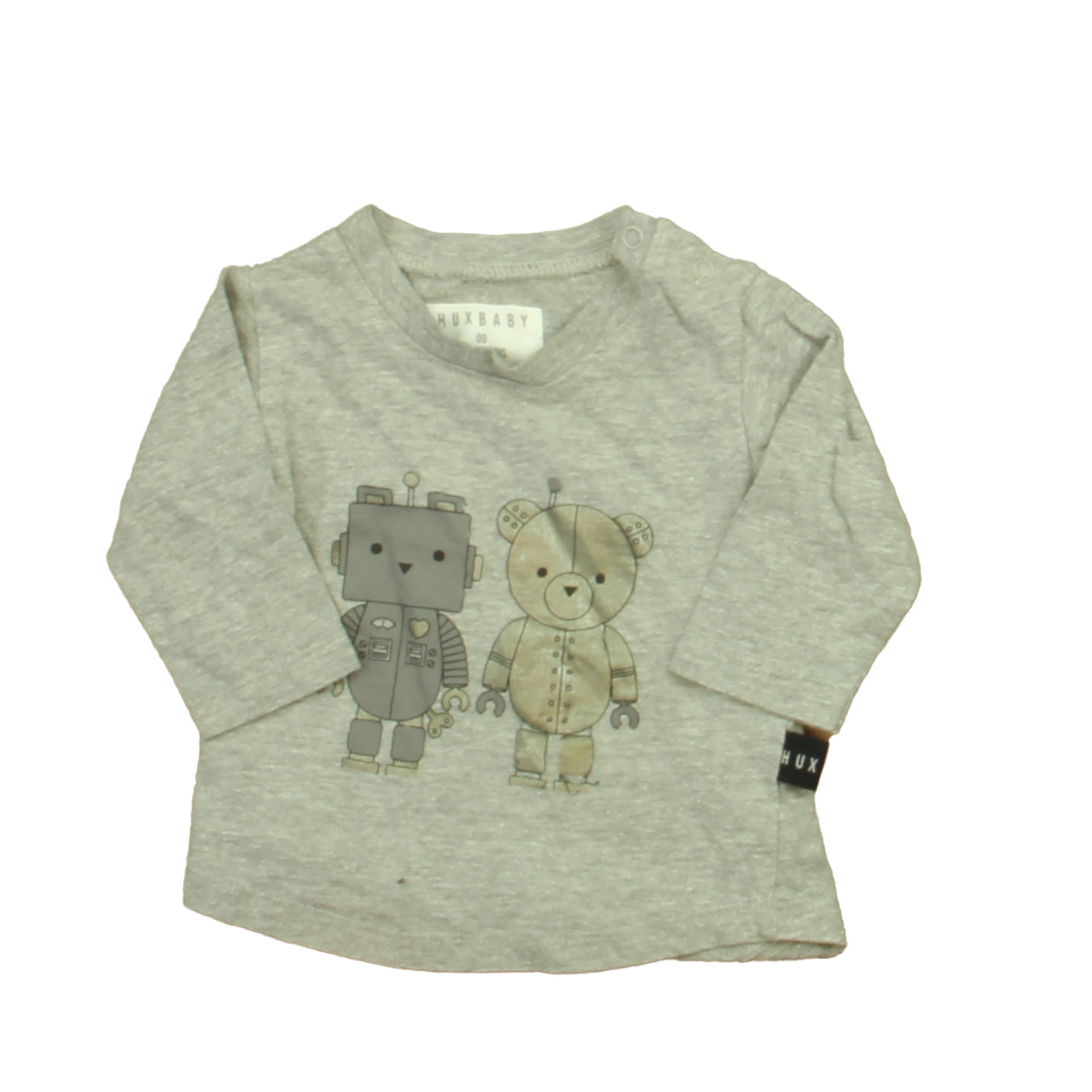 Hux Baby Boys Gray Robot T-Shirt Size: 3-6 Months Gray Robot