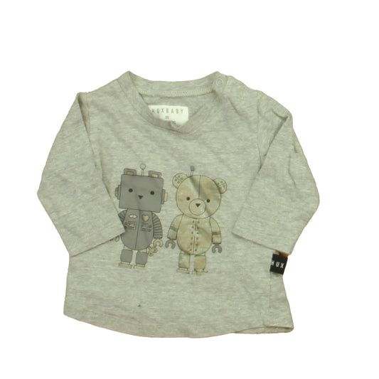 Hux Baby Boys Gray Robot T-Shirt Size: 3-6 Months Gray Robot