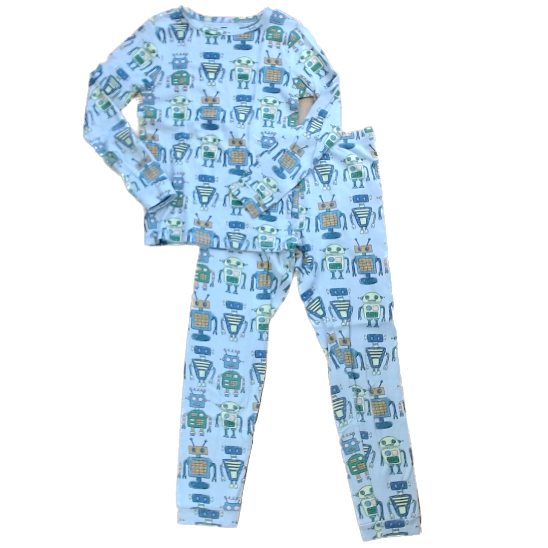 Tea Collection Boys Gray | Robots 2-piece Pajamas Size: 14 Years Gray | Robots