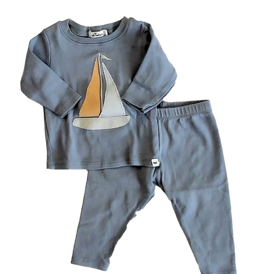 Oh Baby Boys Gray Sailboat Apparel Sets Size: 3-6 Months Gray Sailboat