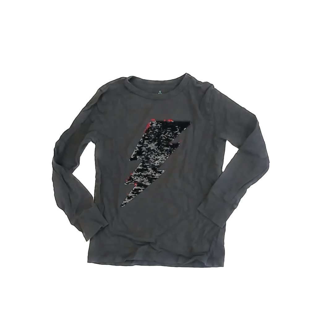 Crewcuts Girls Gray Sequin Long Sleeve T-Shirt Size: 6-7 Years Gray Sequin