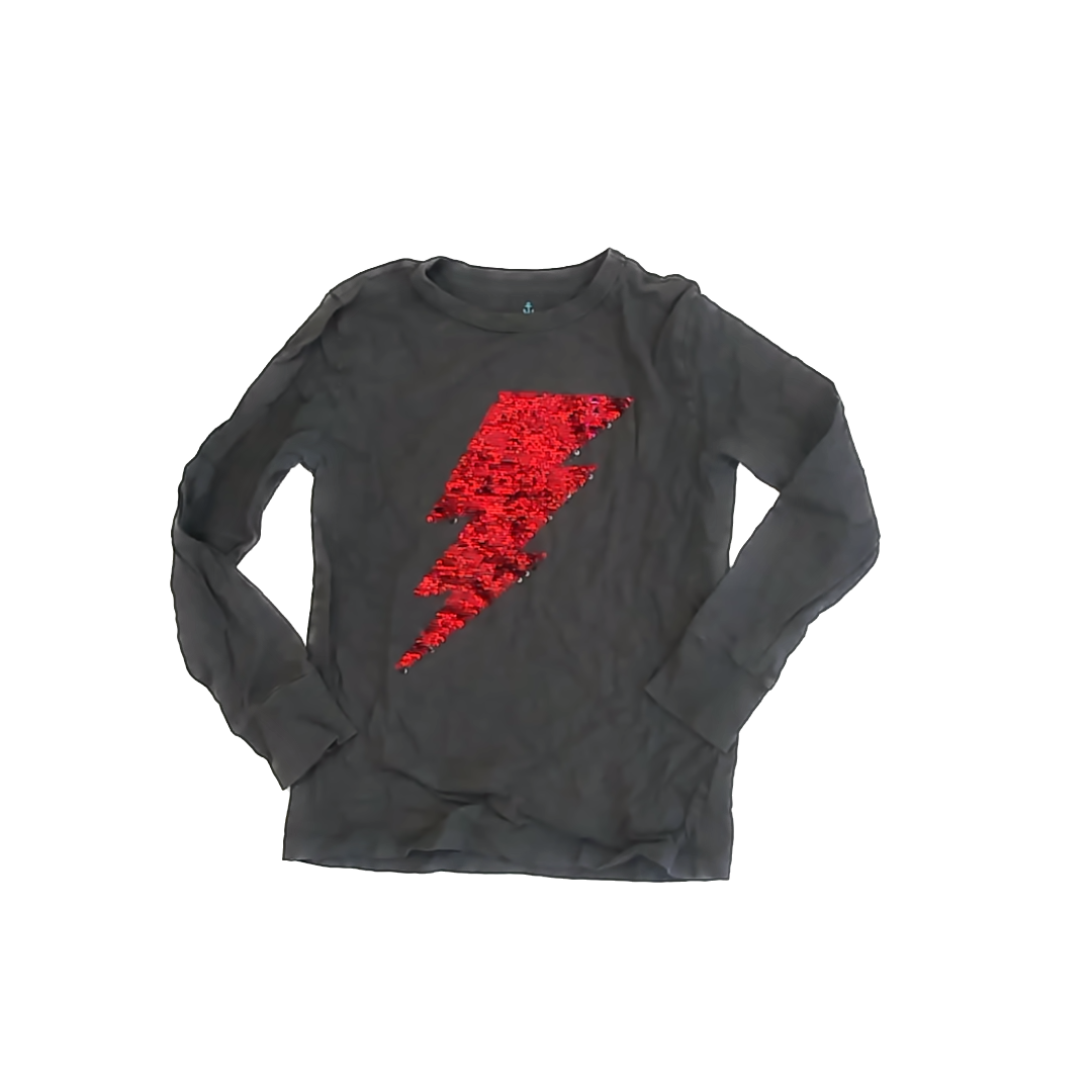 Crewcuts Girls Gray Sequin Long Sleeve T-Shirt Size: 6-7 Years Gray Sequin