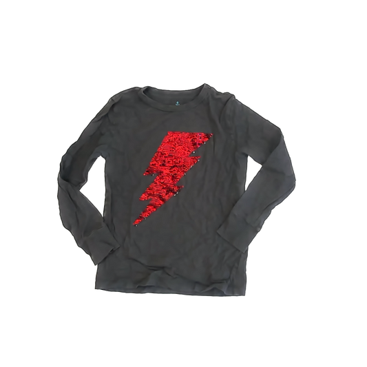 Crewcuts Girls Gray Sequin Long Sleeve T-Shirt Size: 6-7 Years Gray Sequin