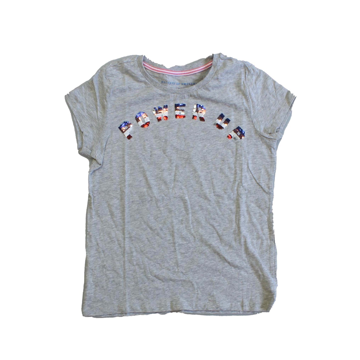 Rockets Of Awesome Girls Gray | Sequins T-Shirt Size: 8 Years