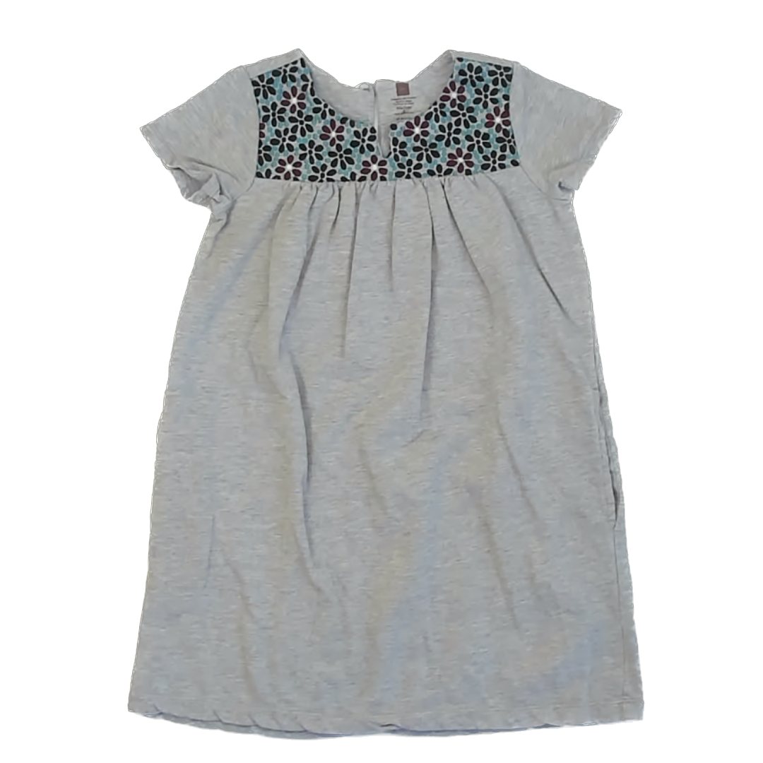 Tea Collection Girls Gray | Short Sleeve Dress Size: 6 Years Gray | Short Sleeve