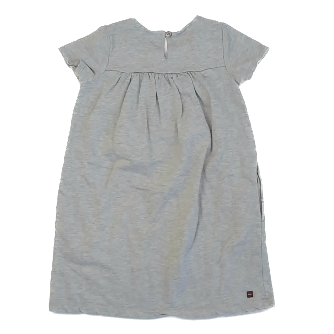 Tea Collection Girls Gray | Short Sleeve Dress Size: 6 Years Gray | Short Sleeve