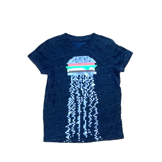 Rockets Of Awesome Boys Gray| Silver Hamburger Jellyfish Short Sleeve Shirt Size: 4T-5T Gray| Silver Hamburger Jellyfish