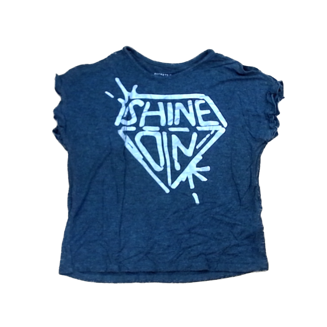 Rockets Of Awesome Girls Gray | Silver Shine On Short Sleeve Shirt Size: 8 Years Gray | Silver Shine On