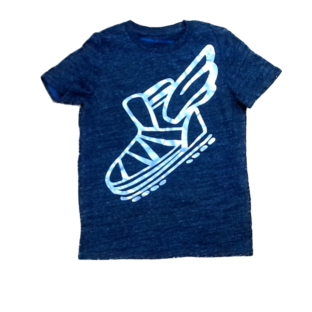 Rockets Of Awesome Girls Gray | Silver Winged Shoe Short Sleeve Shirt Size: 6 Years Gray | Silver Winged Shoe