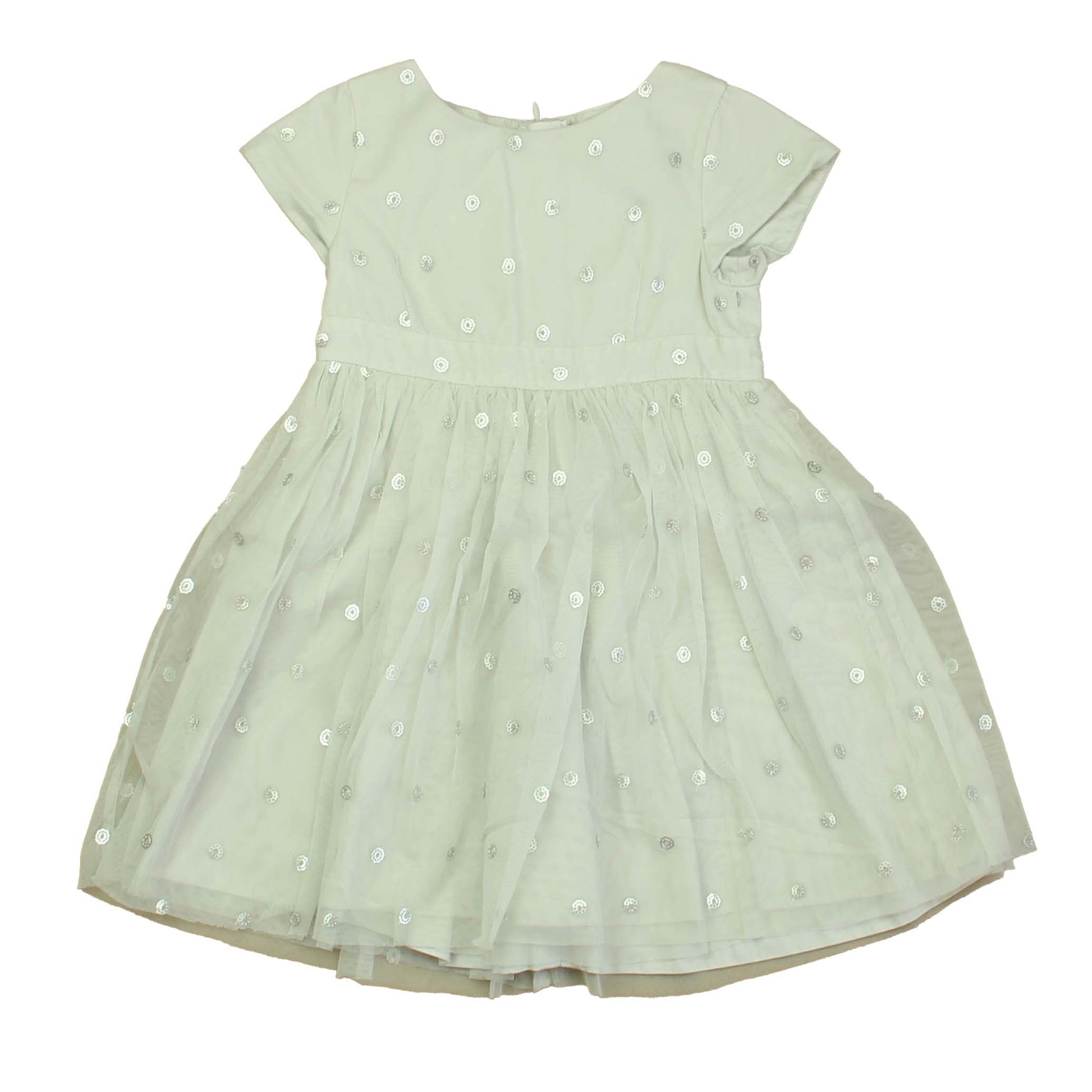 The Little White Company Girls Gray | Silver Special Occasion Dress Size: 2-3T Gray | Silver