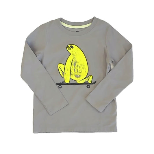 Tea Collection Boys Gray Sloth Long Sleeve T-Shirt Size: 6 Years Gray Sloth