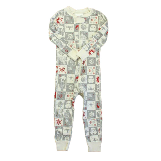 Hanna Andersson Boys Gray Star Wars Christmas 1-piece Non-footed Pajamas Size: 3T