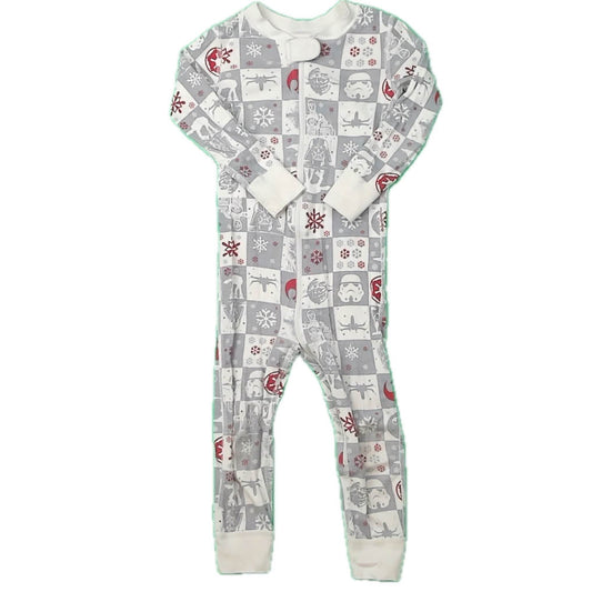 Hanna Andersson Boys Gray Star Wars 1-piece Non-footed Pajamas Size: 3T Gray Star Wars