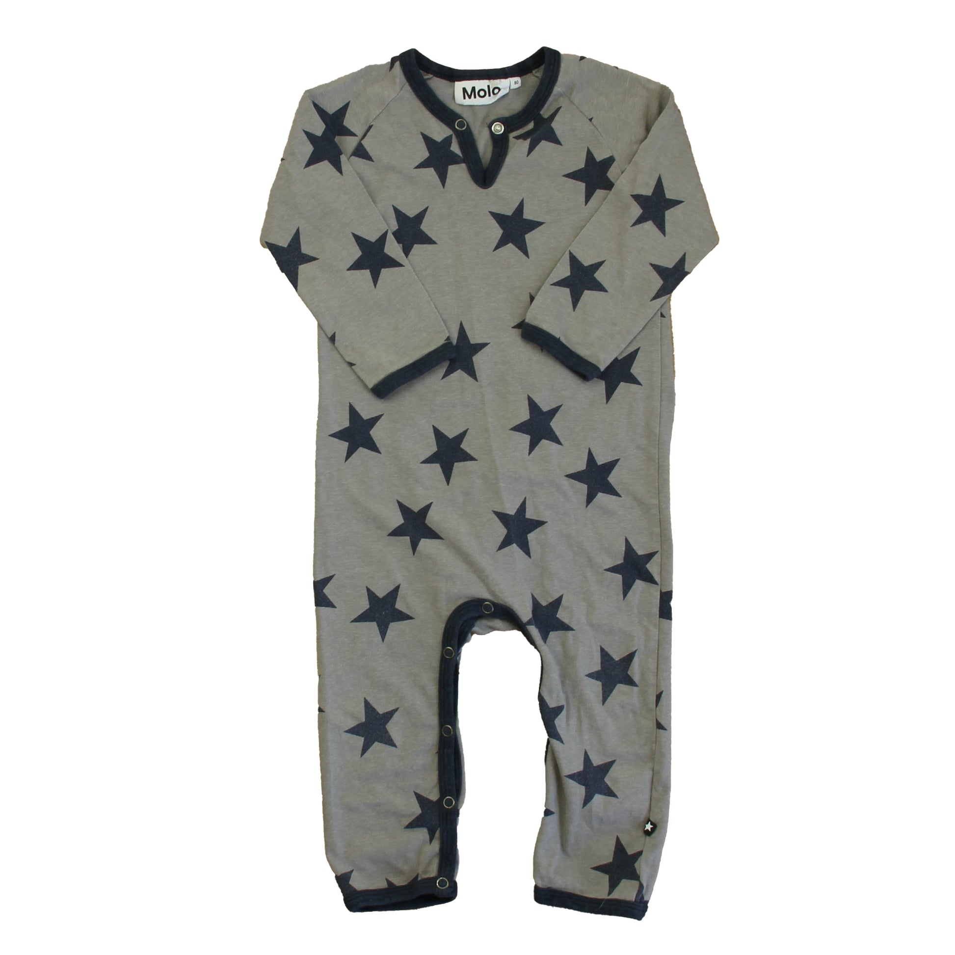 Molo Boys Gray Stars Long Sleeve Outfit Size: 12 Months Gray Stars