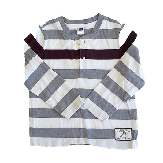 Janie and Jack Boys Gray Stripe Henley Size: 2T Gray Stripe