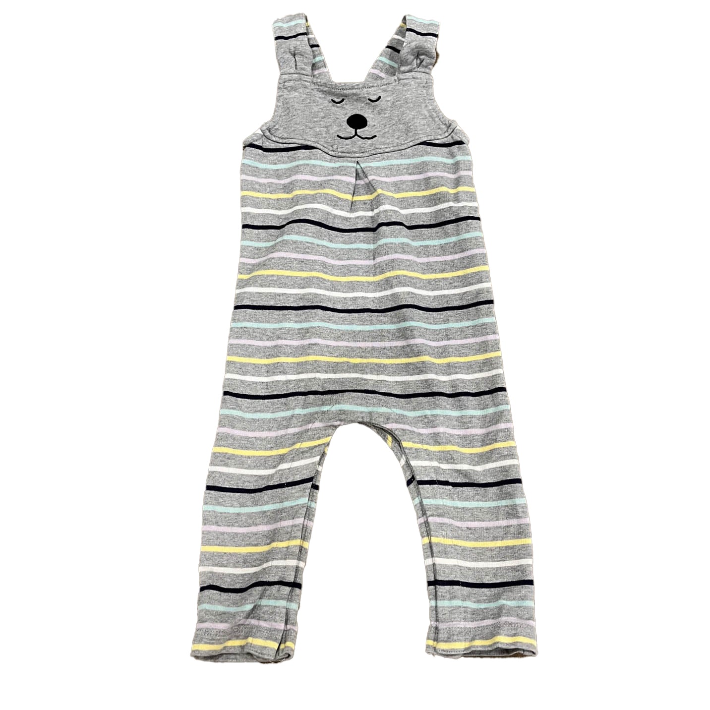 Hanna Andersson Unisex Gray Stripe Romper Size: 2T Gray Stripe