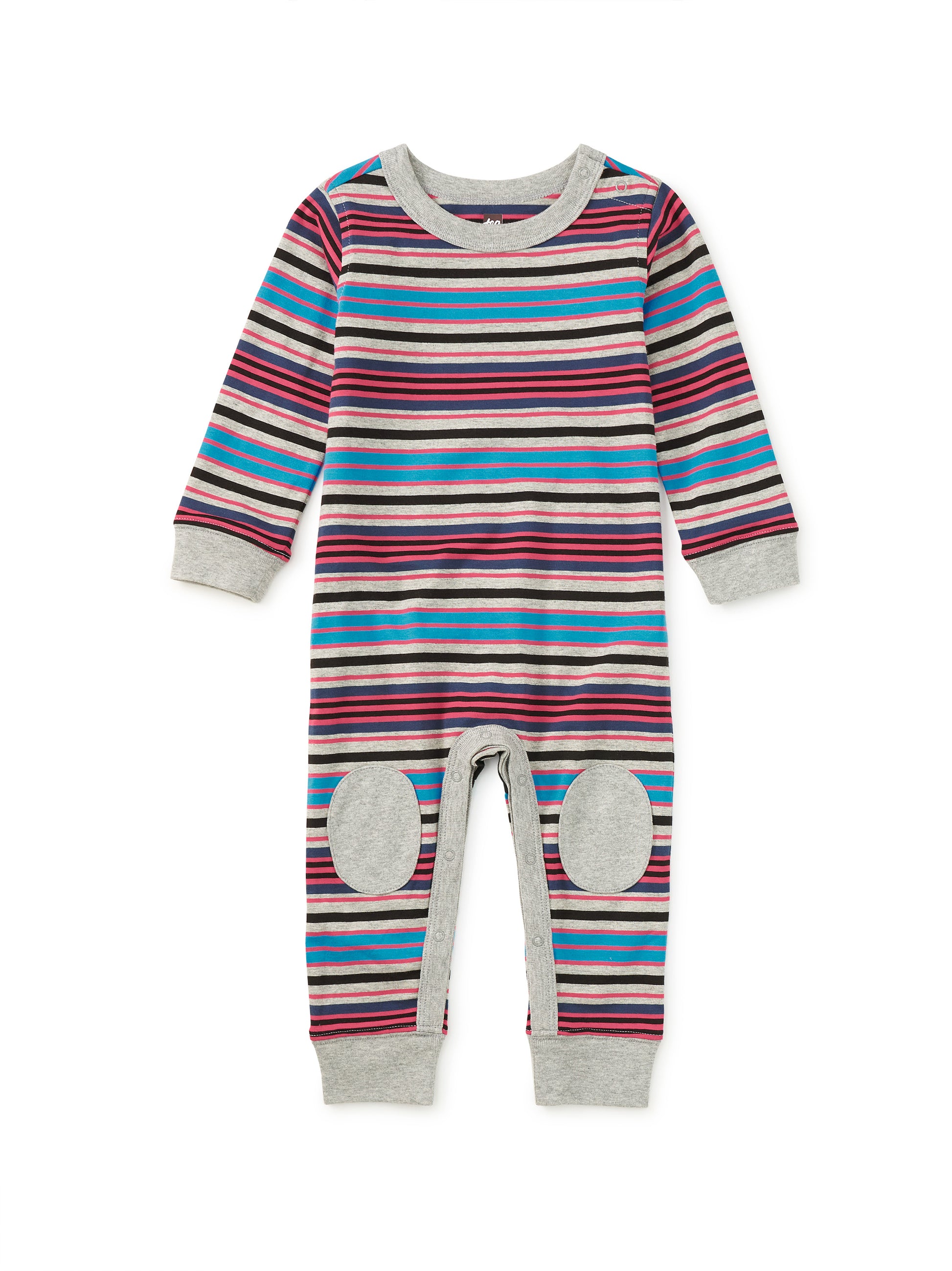 Tea Collection Boys Gray Stripe Romper Size: 6-9 Months Gray Stripe