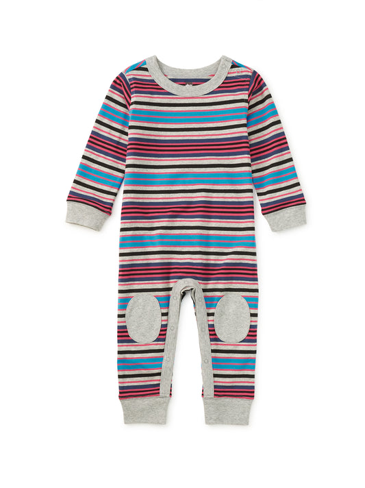 Tea Collection Boys Gray Stripe Romper Size: 6-9 Months Gray Stripe