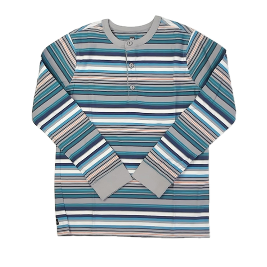Tea Collection Boys Gray Stripe Henley Size: 14 Years Gray Stripe