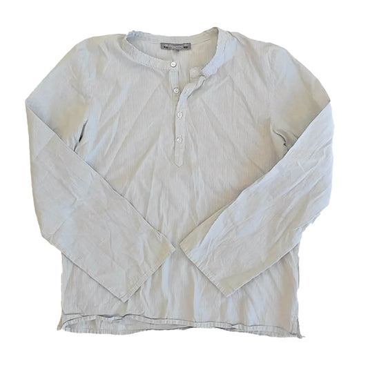 Bonpoint Boys Gray Stripe Button Down Long Sleeve Size: 12 Years Gray Stripe