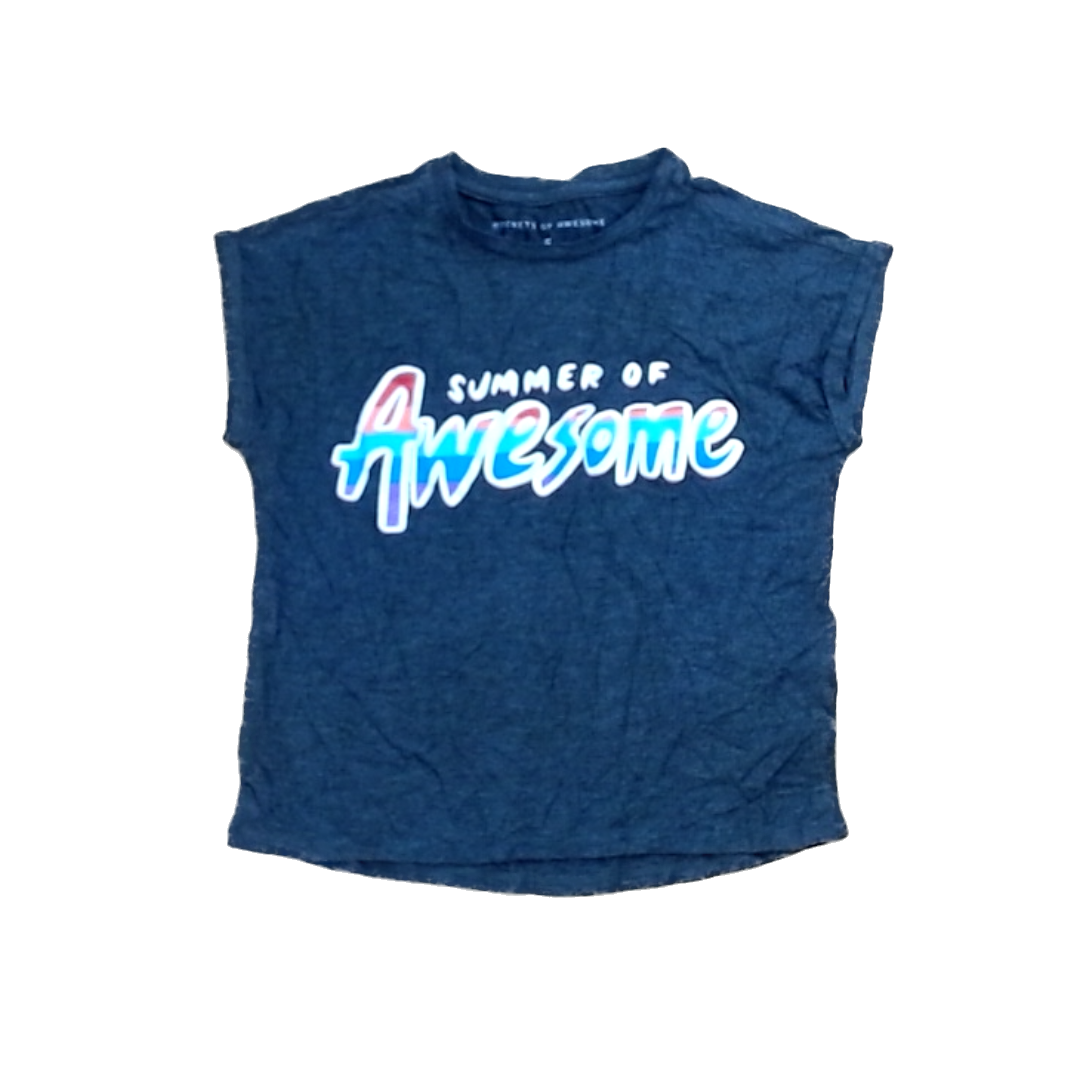 Rockets Of Awesome Girls Gray | Summer of Awesome Short Sleeve Shirt Size: 5T Gray | Summer of Awesome
