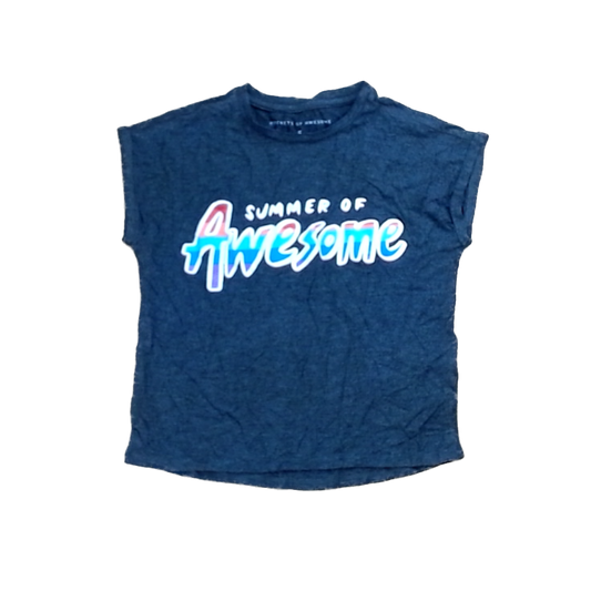 Rockets Of Awesome Girls Gray | Summer of Awesome Short Sleeve Shirt Size: 5T Gray | Summer of Awesome